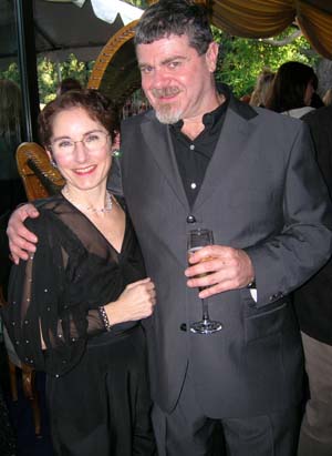 harpist Stephanie Bennett with composer Gustavo Santaolalla