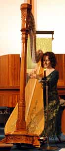 Stephanie Bennett plays concert grand pedal harp in concert