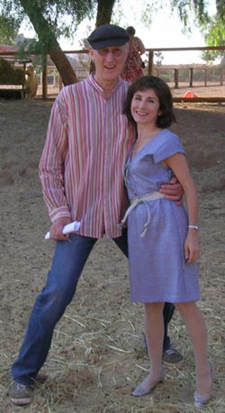 Harpist Stephanie Bennett with actor James Cromwell