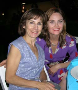 harpist Stephanie Bennett with Emily Deschanel