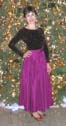 fuscia skirt and bronze sparkly top
